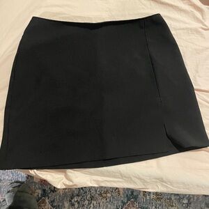 Black Mini Skirt with small slit